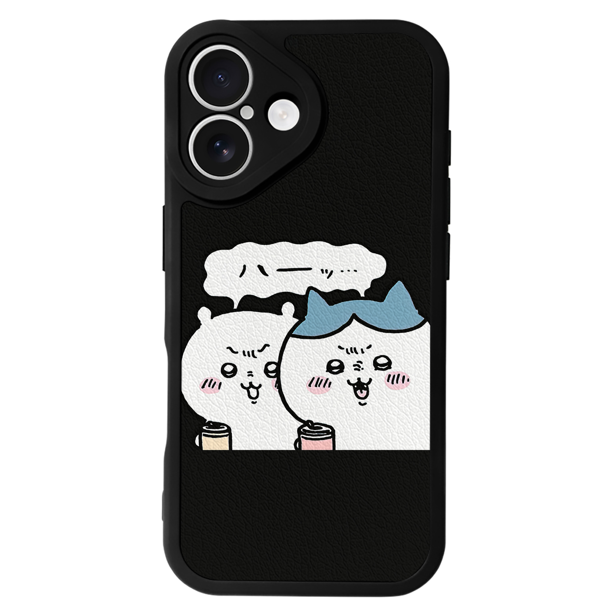 （画像用） ちいかわ ハチワレ Chii-kawa hachiware 【iPhone 16シリーズ対応】シリコンスマホケース（レザー調） 材質：シリコン